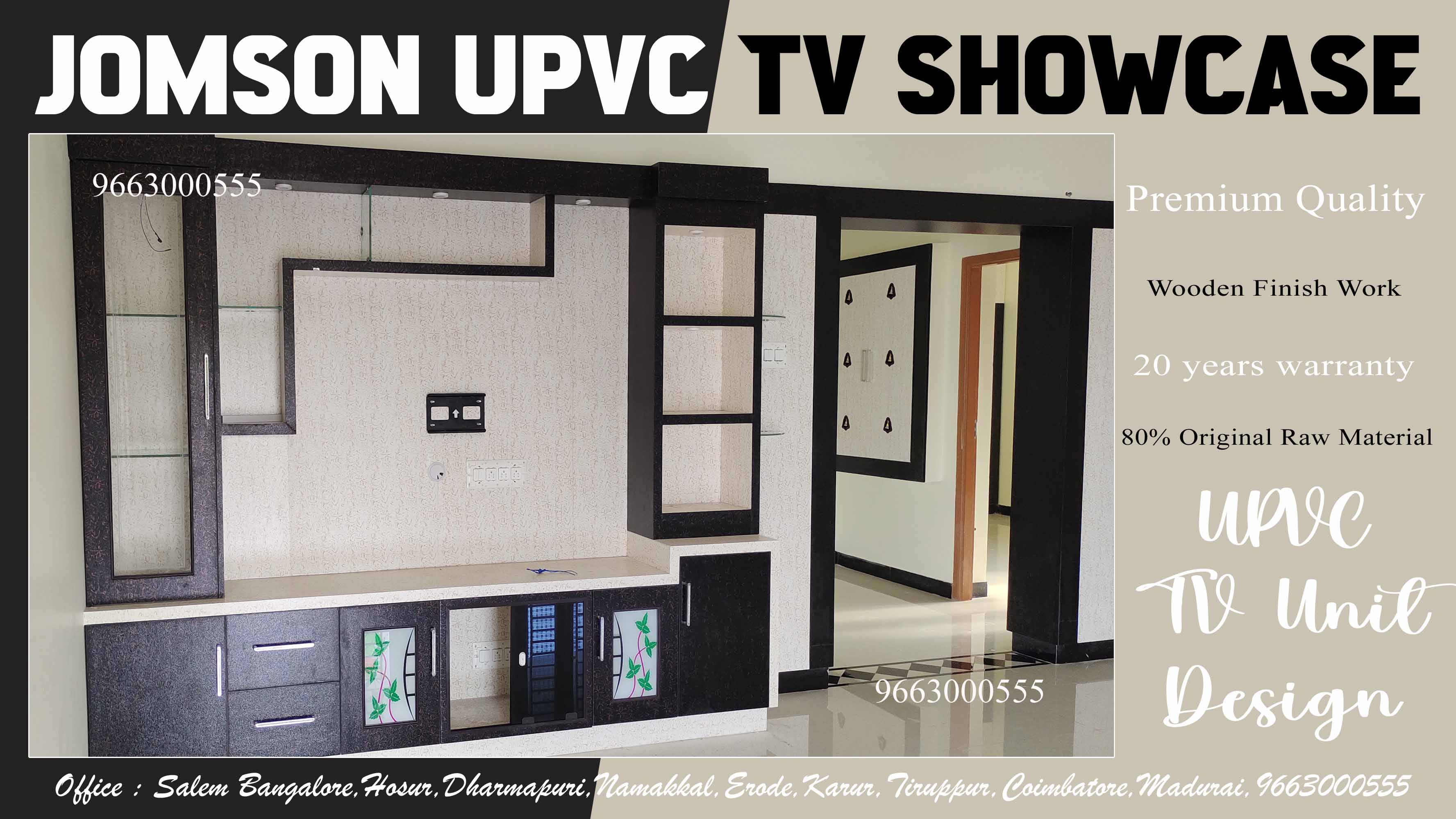 upvc tv showcase design